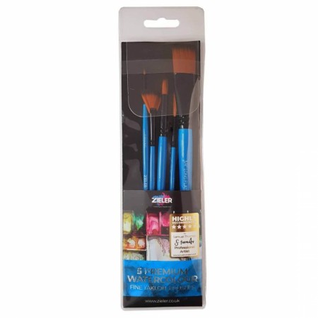 Penselsett premium Akvarell - 5 pensler