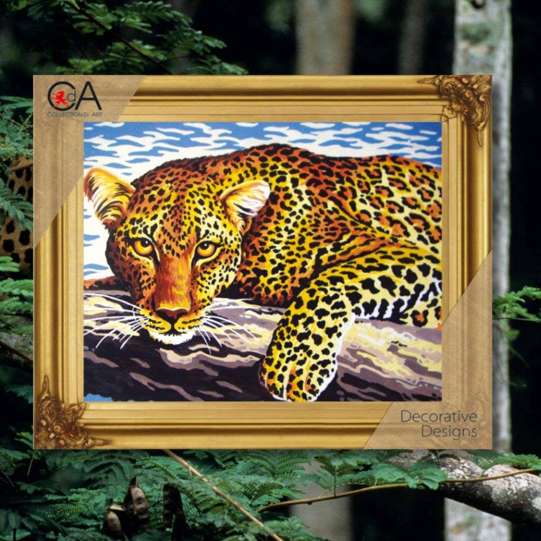 Påtegnet Broderi "Leopard"