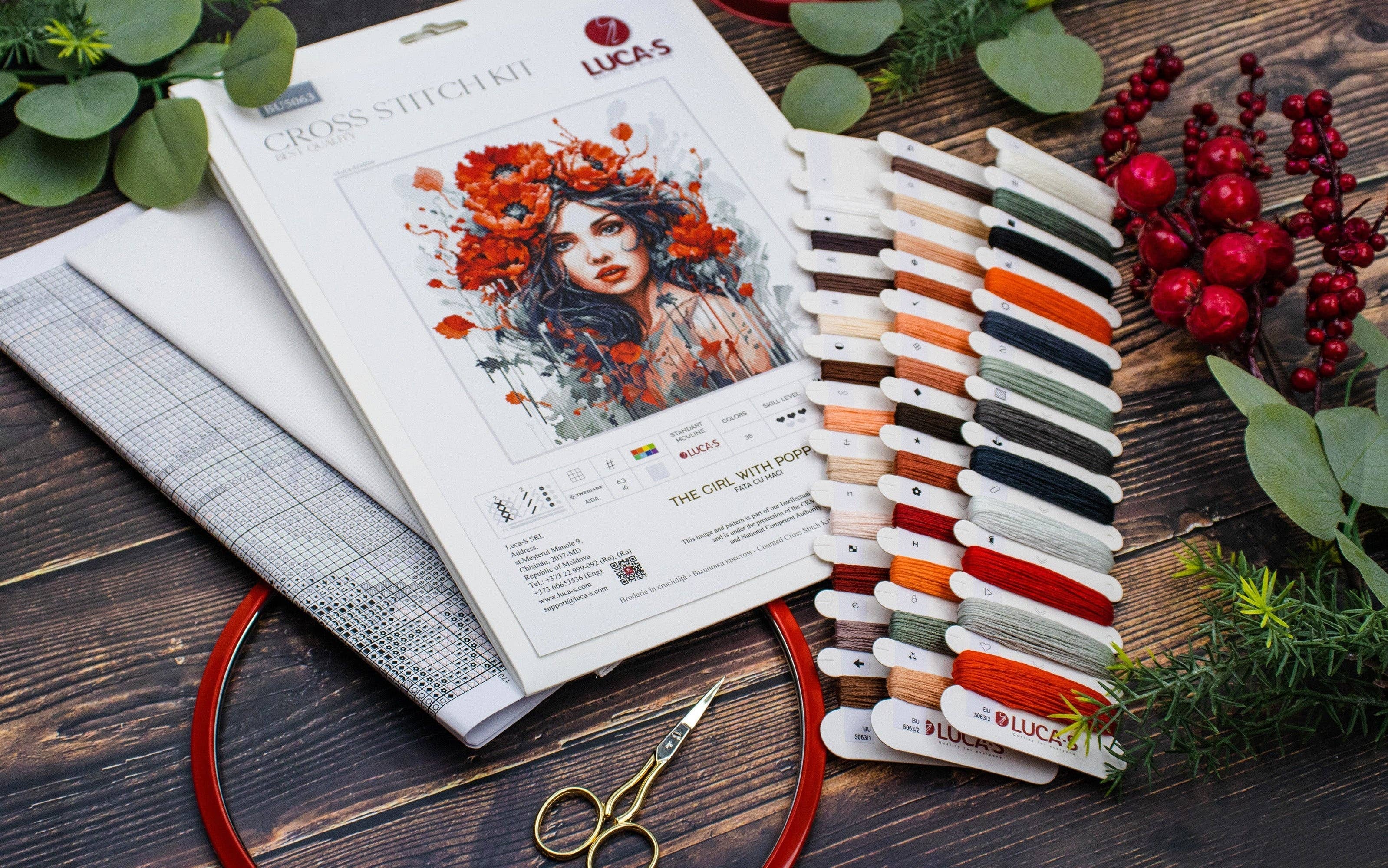 Broderipakke "Jente med Valmuer"