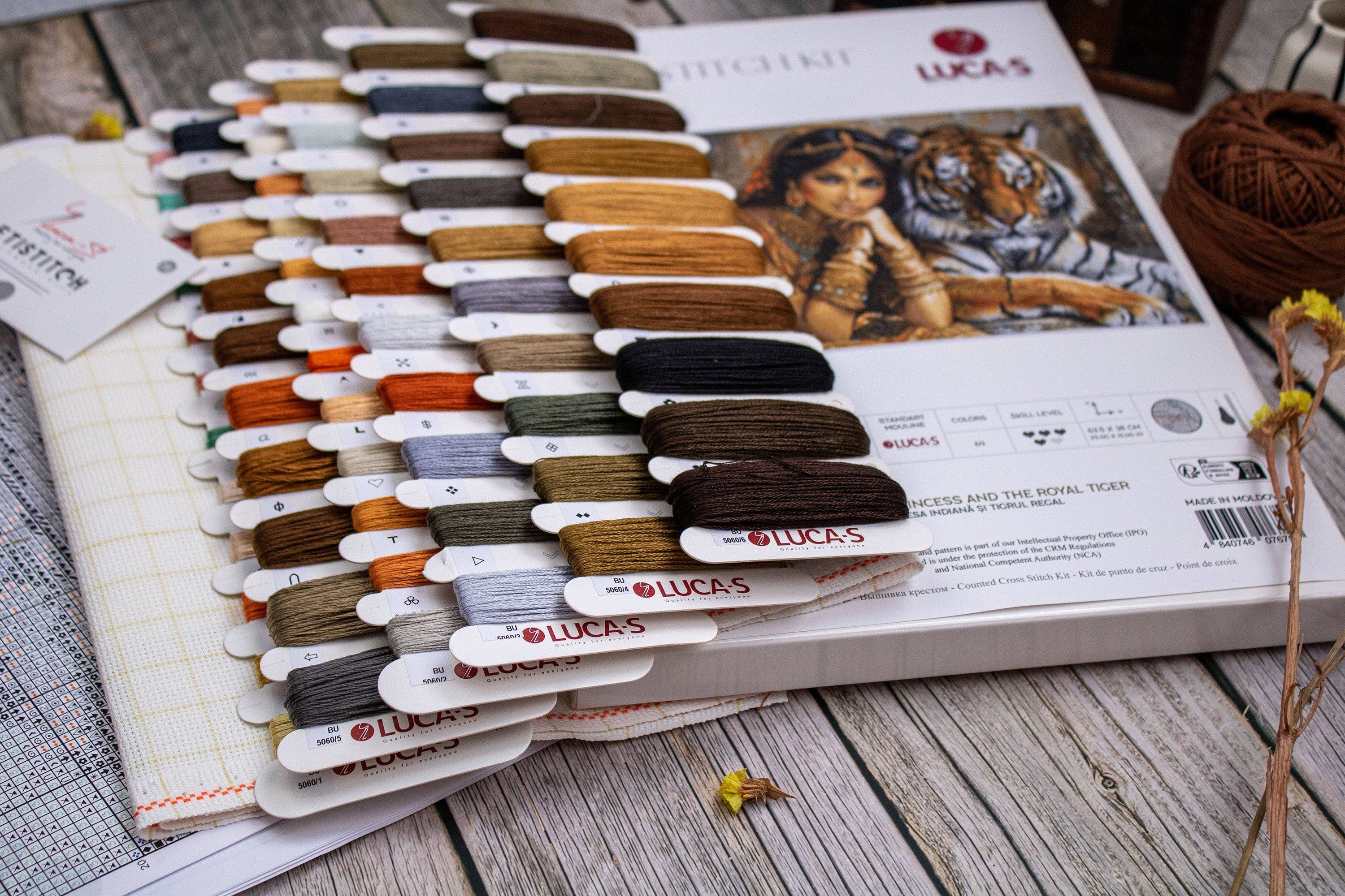 Broderipakke "The Indian Princess and The Royal Tiger"