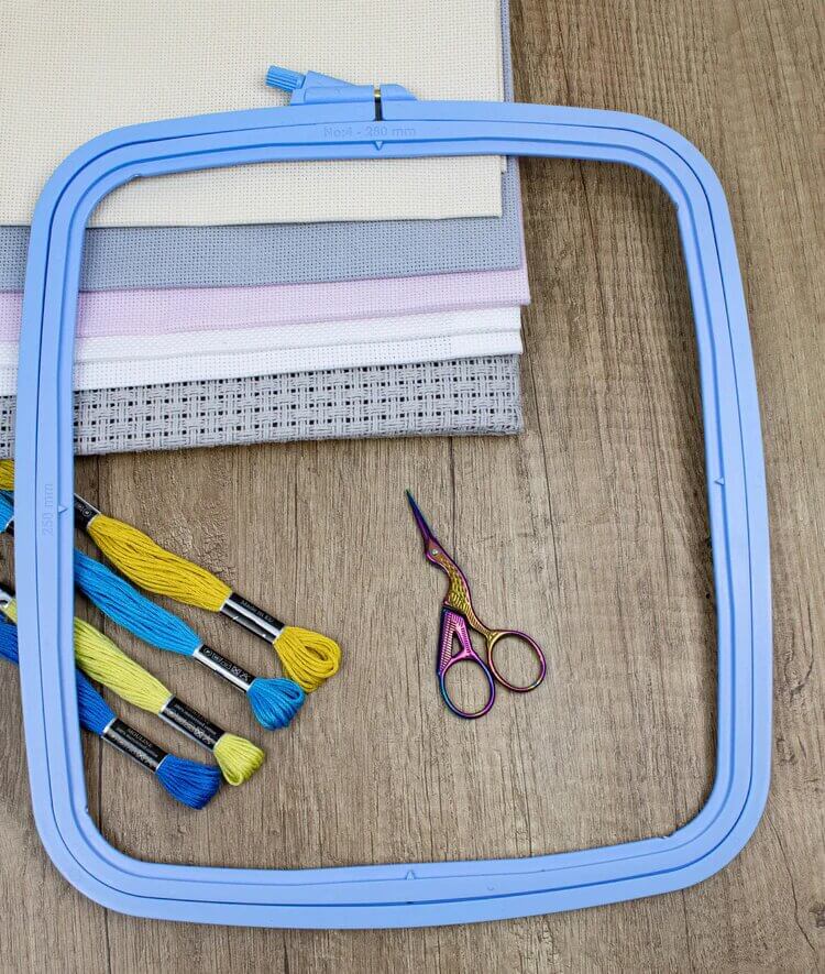 Broderiring Nurge 16 cm, Blå