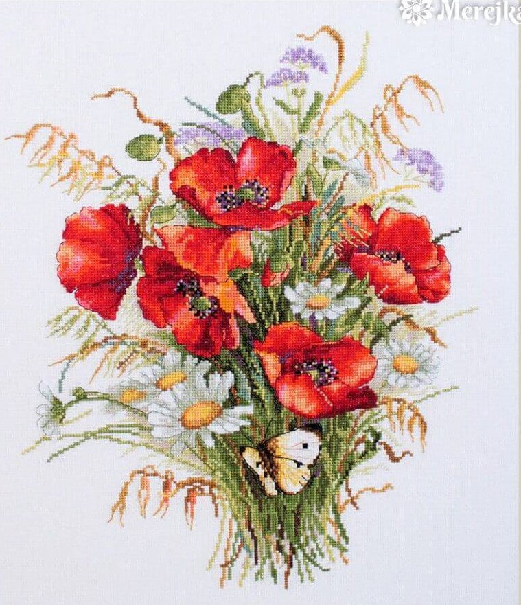 Broderipakke "Poppies and Oats"