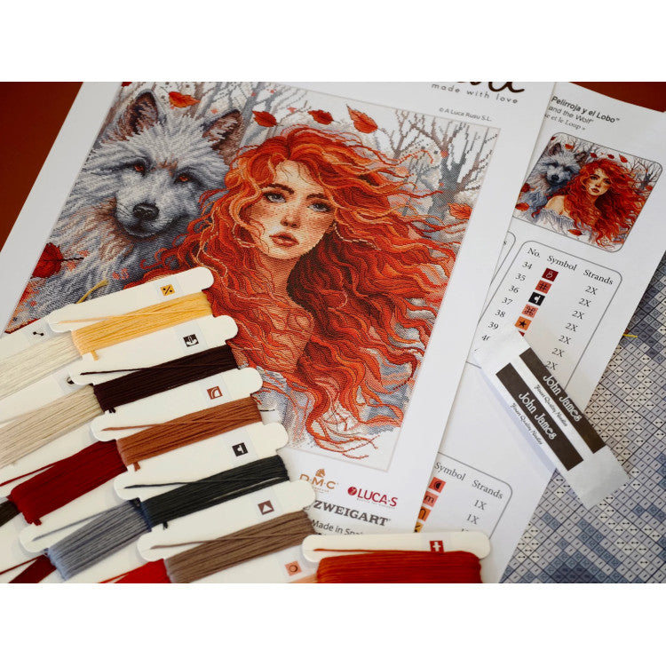 Broderipakke "The Ginger Girl and the Wolf"