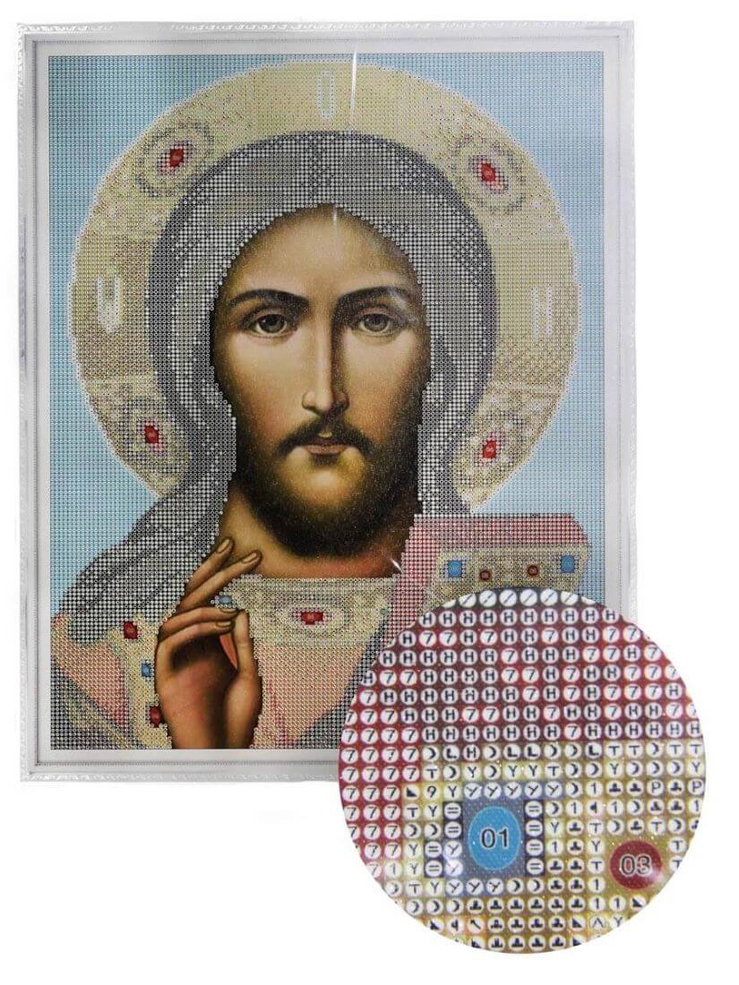 Diamond Painting på ramme "Jesus Christ - Icon", 50 x 40 cm