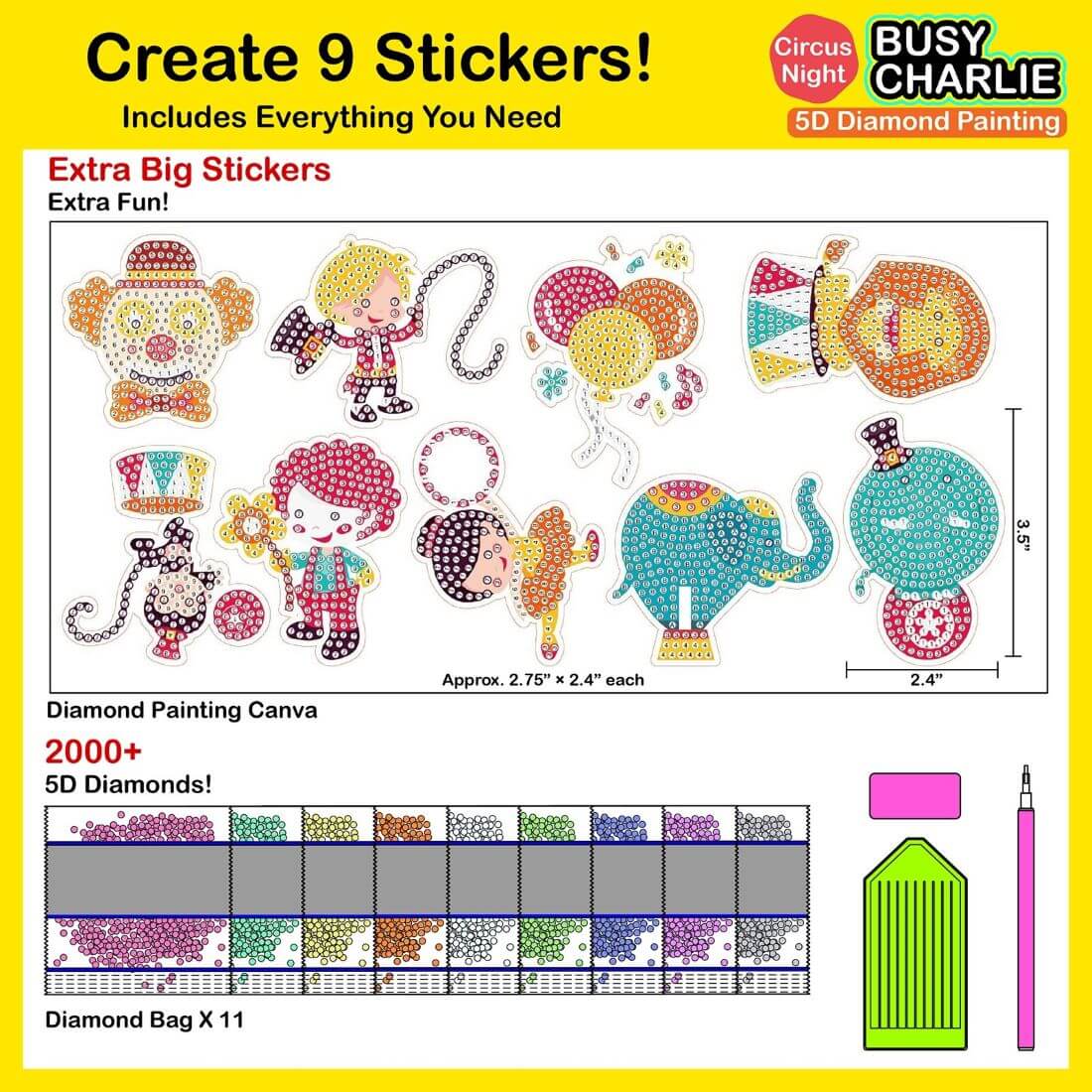 Diamond Painting Stickers "Sirkus"