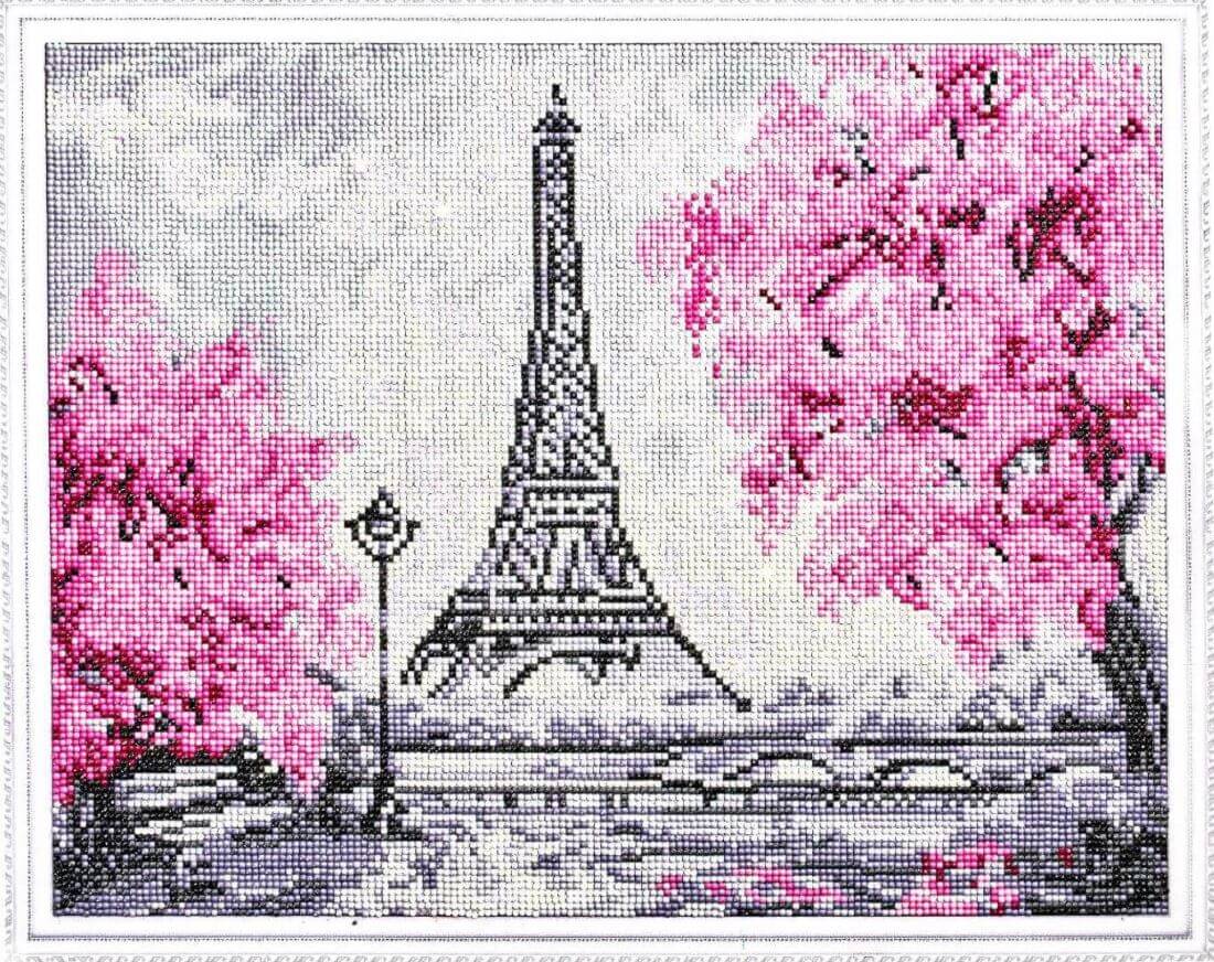 Diamond Painting på ramme "Spring in Paris", 50 x 40 cm