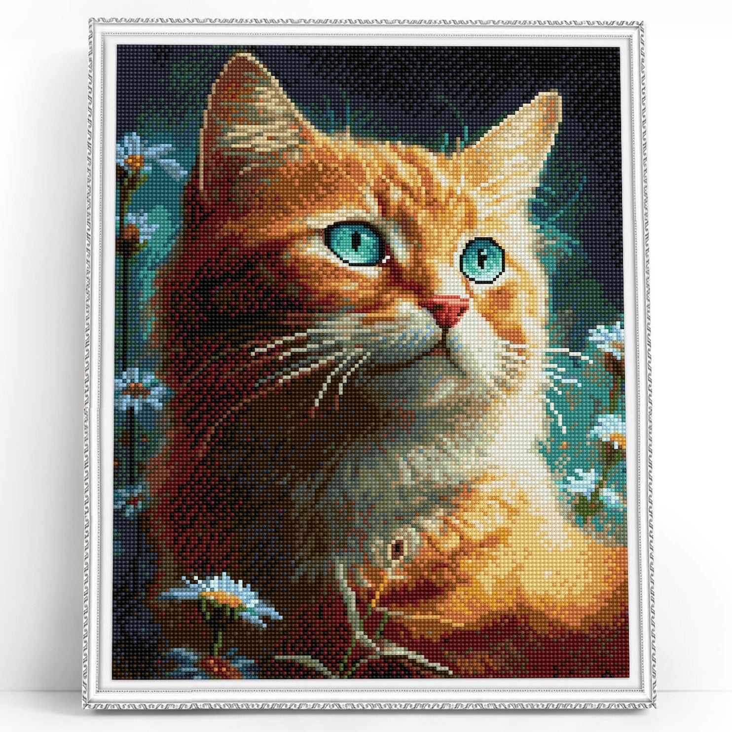 Diamond Painting på ramme "Ginger Cat", 50 x 40 cm