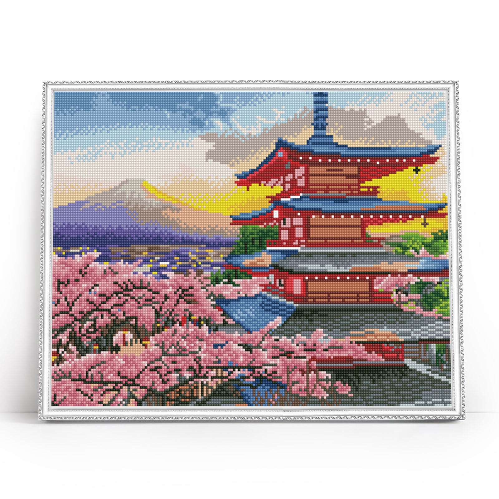 Diamond Painting på ramme "Tokio - Chureito Pagoda", 50 x 40 cm