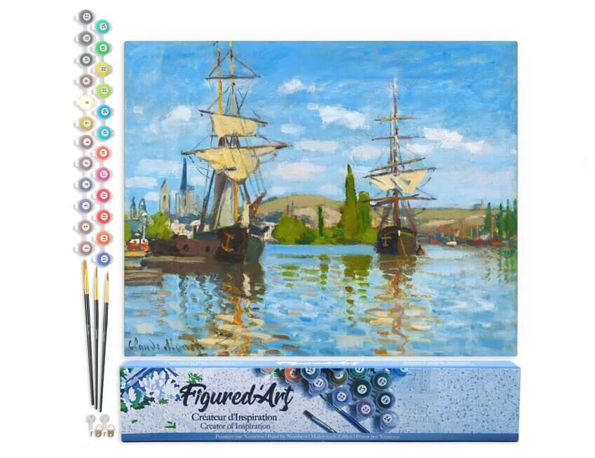 Paint by Numbers "Boats Sailing On the Seine in Rouen - Monet"
