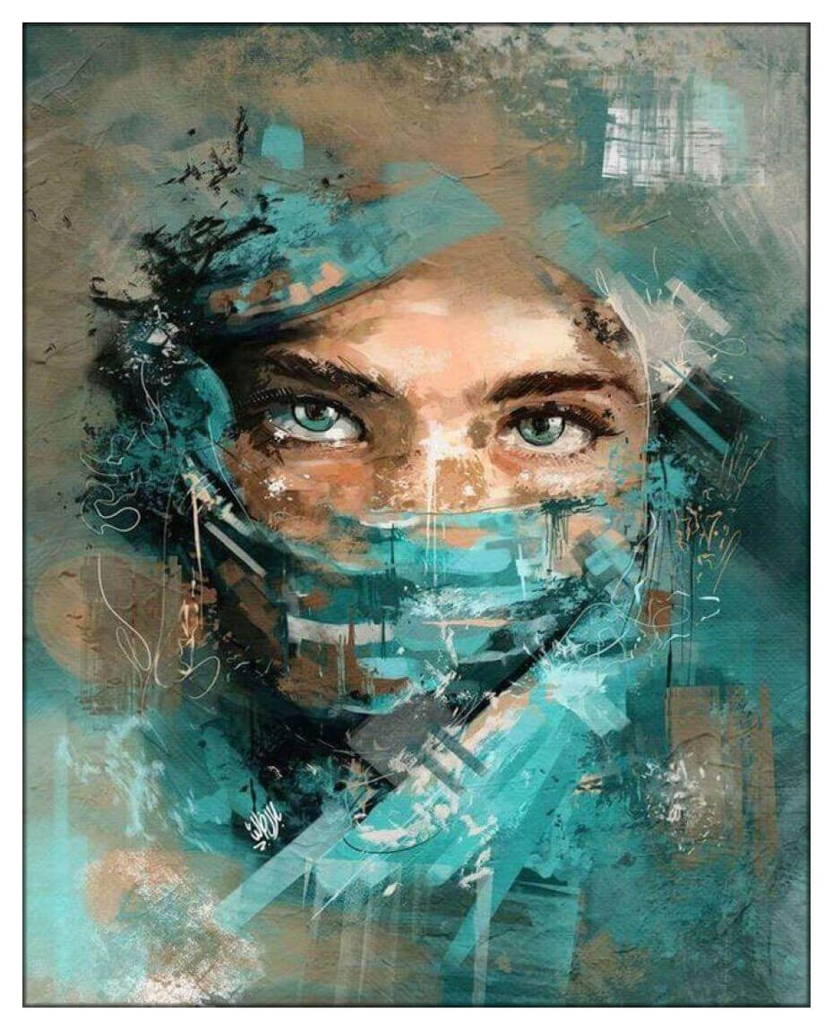 Paint by numbers sett med motiv av vakre øyne