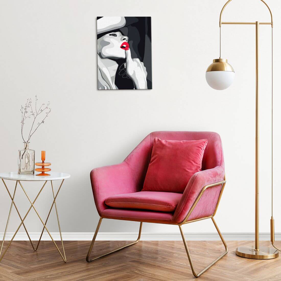 Paint by Numbers på ramme "Tempting Carmine"