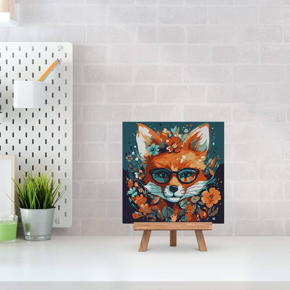 Paint by Numbers MINI "Fantasy Fox and Flowers"