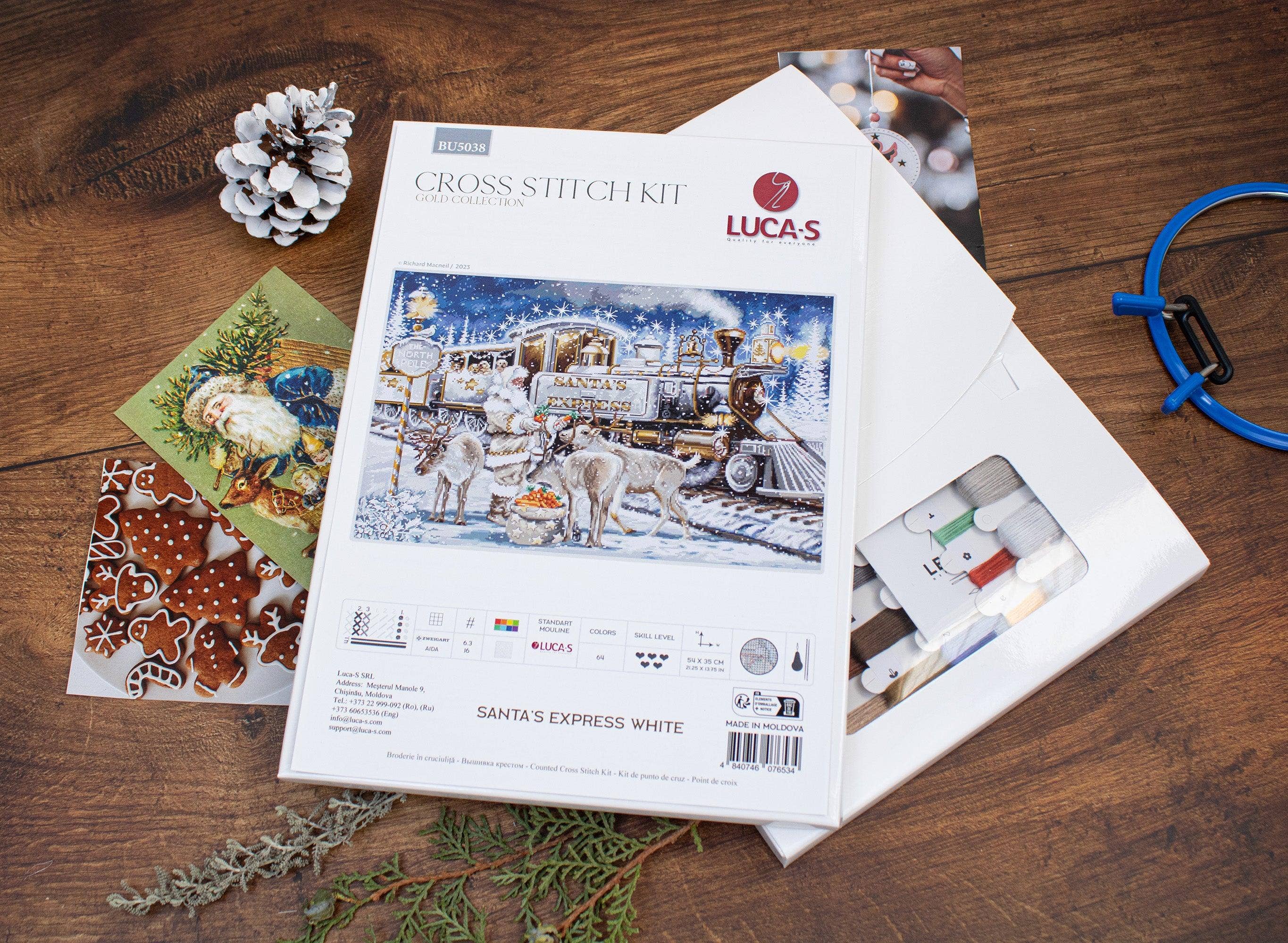 Broderipakke "Santa’s Express White"